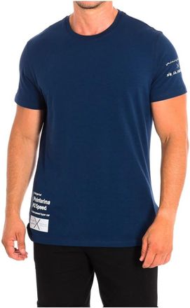 La Martina T-shirt met korte mouwen en merklogo - Heren - T-shirts - Blauw - L - Katoen - Tops