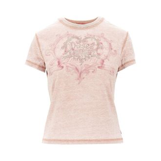Diesel Strass-embellished burnout-effect T-shirt Woman M