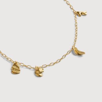 Monica Vinader Gold Fragments Asymmetric Station Chain Necklace