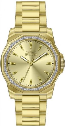 Invicta Speedway Quartz Crystal Gold Dial Mens Watch 49108
