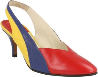 Ferragamo Womens Partenope Slingback Pumps In Red Multi