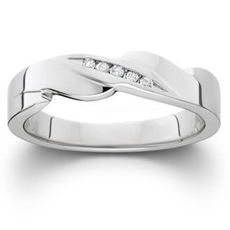 Pompeii3 Mens Diamond Wedding Ring 10K White Gold Size Selectable