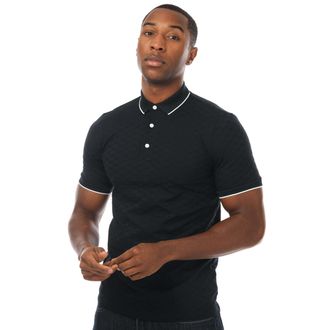 Armani Mens Polo Shirt in blue navy Cotton - Size Medium