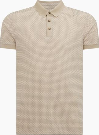 Remus Uomo Mens Remus Uomo Patterned Jaquard Polo 92 Beige - Tan - Size: 38