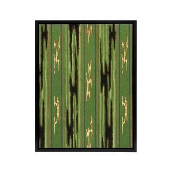 Artery8 Vintage Green Textile Pattern Framed Canvas Wall Art Print Furuya Korin | Size: W24 x H32