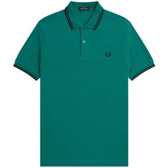 Fred Perry Herenpoloshirt met dubbele kraag (Muntgroen)