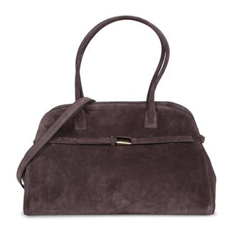 Orciani Tassen, Dames, Bruin, ONE Size, Leer, Perzik Suede Schoudertas