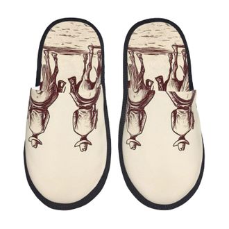 Generic Cowboy Riding Horses Men Women House Slippers Slip On Slippers Non-Slip Shoes For Indoor Outdoor Bedroom L