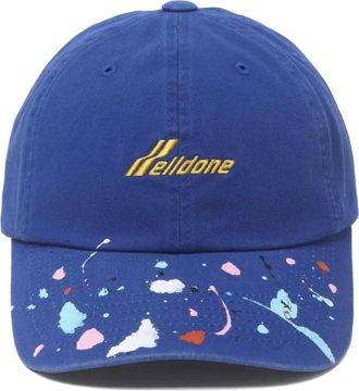 We11done Cappello con logo e motivo effetto vernice - Blu