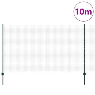 Berkfield Home Green Welded Wire Fence with 5 U Posts Green 1.4x10 m Steel