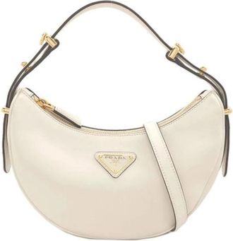 Prada Pre-owned Leather prada-bags - Dames - Vintage Schoudertas - Wit - ONE Size - Vintage