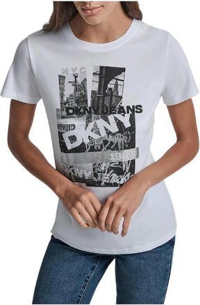 DKNY Grafisch Streetwear T-shirt - Dames - T-shirts - Wit - M - Tops