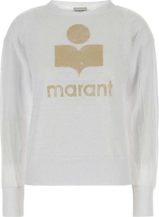 Isabel Marant Klowia Sweatshirt - Dames - Sweatshirts - Wit - XS - Linnen - Hoodies & sweatvesten