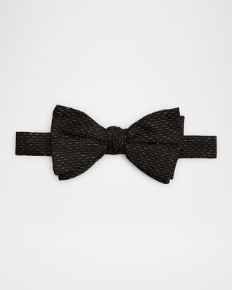 Eton Men & apos;s Metallic Stripe Silk Bow Tie