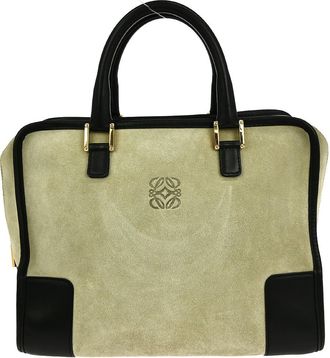 Loewe Amazona Bag Suede Beige Suede Handbag (Pre-Owned)