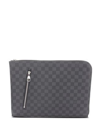 Louis Vuitton 2012 Damier-Graphite zip clutch bag - Grey