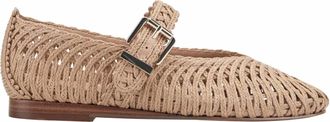 Marc Fisher Womens Emillia Woven Mary Jane Flat In Light Natural