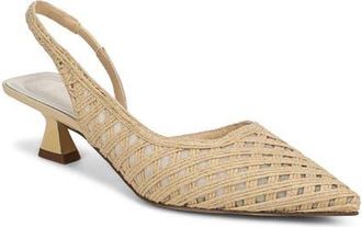 Franco Sarto Devin Slingback Half dOrsay Kitten Heel Pump in Natural at Nordstrom, Size 8.5