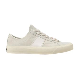 Tom Ford Schoenen, Heren, Beige, 41 EU, Leer, Low Top Suede Sneakers