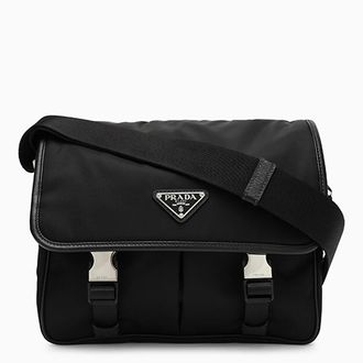 Prada Borsa a Tracolla - Heren - Schoudertassen - Zwart - ONE Size - Leer - Tassen