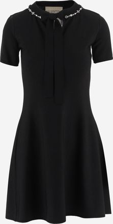 Valentino Womens Dress With Bow, Viscose Blend Black
