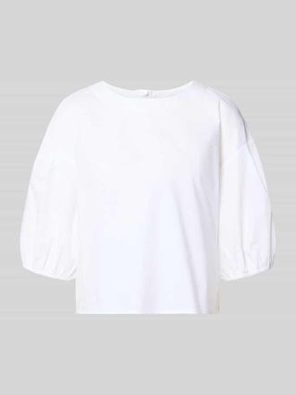 Emporio Armani Bluse mit Ballon&auml;rmeln und Rundhalsausschnitt in Weiss, Gr&ouml;&szlig;e 34