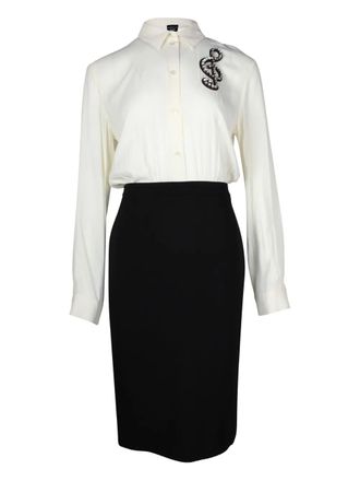 Moschino Music midi dress - women - Triacetate - 6 - Black