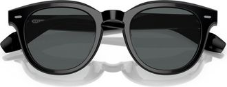 Oliver Peoples N.05 48mm Polarized Small Round Sunglasses in Black at Nordstrom