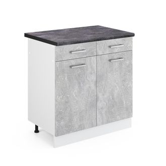 Vicco Mueble Bajo De Cocina R-line, Hormig&oacute;n, 80 Cm, Et Antracita