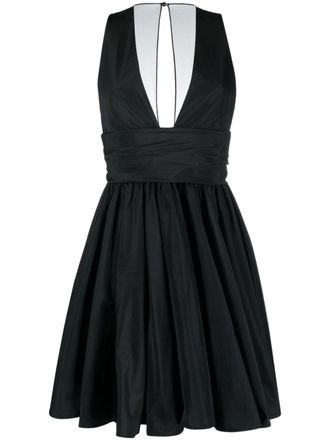 Pinko V-neck pleated dress - Black