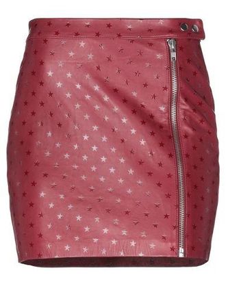 Zoe Karssen Red Star Embossed Goatskin Mini Skirt Size XS