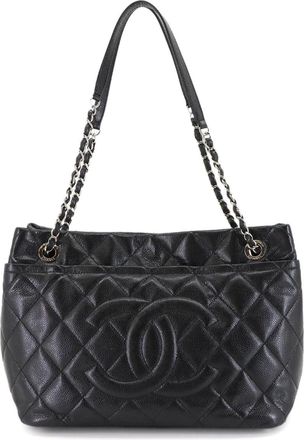 Chanel Black Grained Calfskin Tote Bag (Pre-Owned)