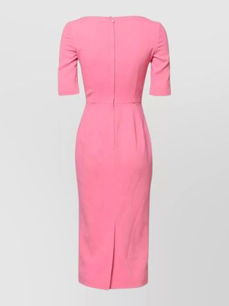 Dolce & Gabbana viscose square neck short sleeve sheath midi dress