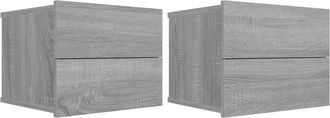 vidaXL Vidaxl - Bedside Cabinets 2 pcs Grey Sonoma 40x30x30 cm Engineered Wood