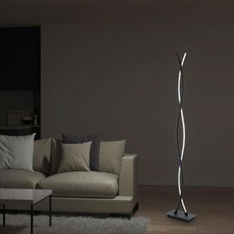 ETC Shop Lampada da terra lampada da terra lampada design soggiorno lampada da terra commutabile tramite interruttore a pedale, metallo nero grafite, 1x led