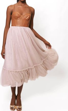 Hutch Essex Midi Dress In Brown/mauve
