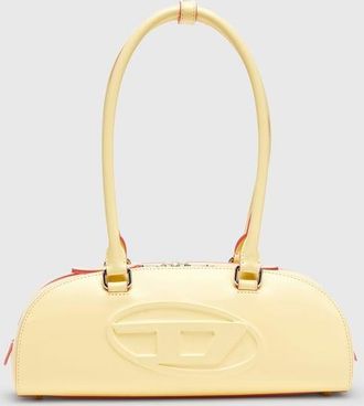 Diesel 1DR Dome - Elongated bowling bag in leather - Shoulder Bags - Woman - Yellow