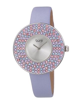 Bürgi Burgi Womens Satin Over Leather Watch