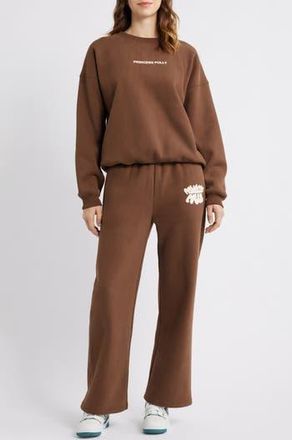 Princess Polly Logo Graphic Crewneck Sweatshirt in Brown at Nordstrom Rack, Size 12