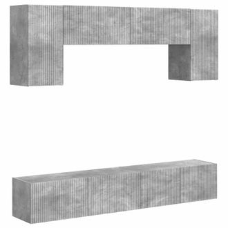 vidaXL Conjunto De Mueble De Tv 4 Pcs Gris Concreto Vidaxl