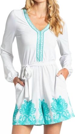 Cabana Life Embroidered Tie Romper In St Pete