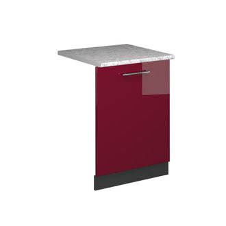Vicco Panel Frontal Del Lavavajillas Fame-line, Rojo Burdeos Alto Brillo, 60 Cm, Et M&aacute;rmol, Vicco