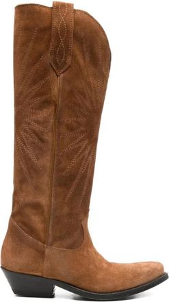 Golden Goose Wish Star Boots - Dames - Cowboylaarzen - Bruin - 36 EU - Leer - Schoenen