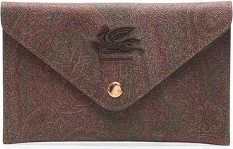 Etro Pegaso paisley-jacquard wallet - women - Cotton/PVC/Polyester/Lambskin/Calf Leather - One Size - Brown