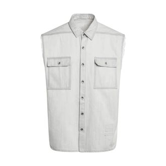 Rick Owens Vests, male, Gray, Size: M SL Tommy Jumbo Outershirt