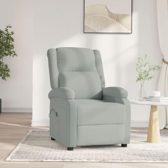 vidaXL Sill&oacute;n Reclinable El&eacute;ctrico De Terciopelo Gris Claro Vidaxl
