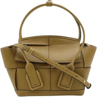 Bottega Veneta Pre-owned Handbags, female, Green, Size: ONE SIZE Pre-owned Mini The Arco Leather 2way Bag