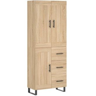 vidaXL Highboard Sonoma Oak 69.5x34x180 cm Engineered Wood vidaXL