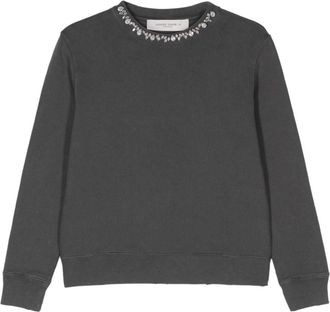 Golden Goose crystal-embellished cotton sweatshirt - women - Cotton - M - Grey