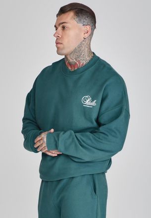 Siksilk Mens Green Graphic Sweater L